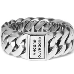 Buddha To Buddha Chain Small Sterling Silver Size 18 Ring 541