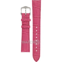 Hirsch Louisianalook Replacement Watch Strap Pink Alligator Embossed Leather 16mm With Free Connecting Pins
