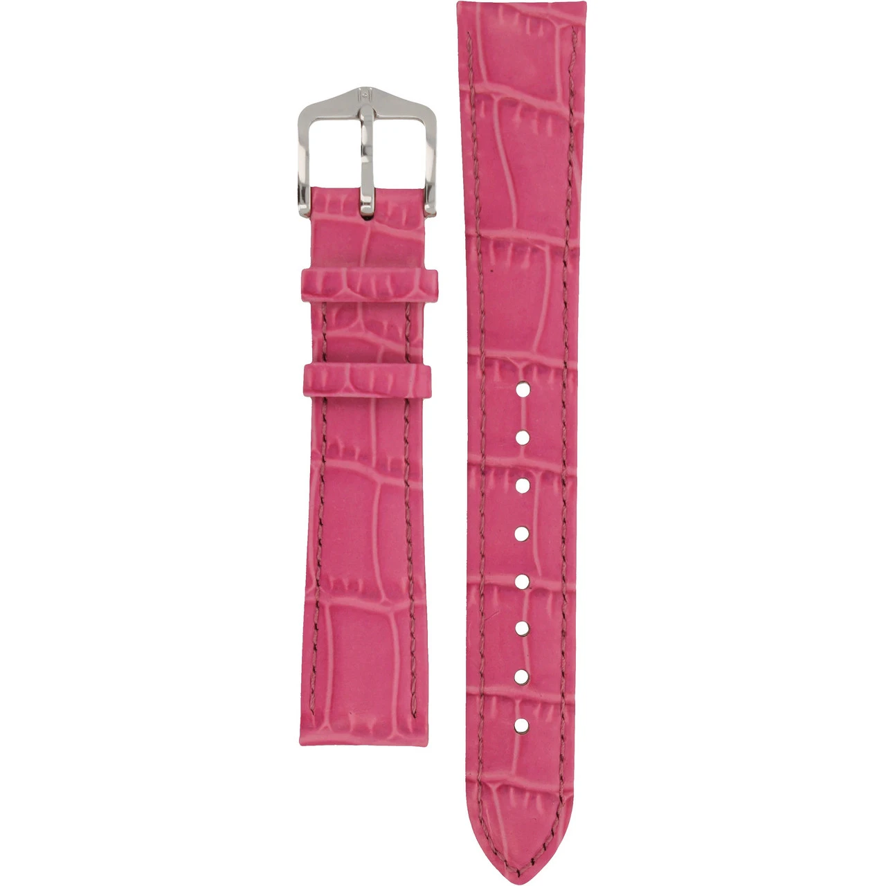 Hirsch Louisianalook Replacement Watch Strap Pink Alligator Embossed Leather 16mm With Free Connecting Pins 3 Hirsch Louisianalook Replacement Watch Strap Pink Alligator Embossed Leather 16mm With Free Connecting Pins - Image 3