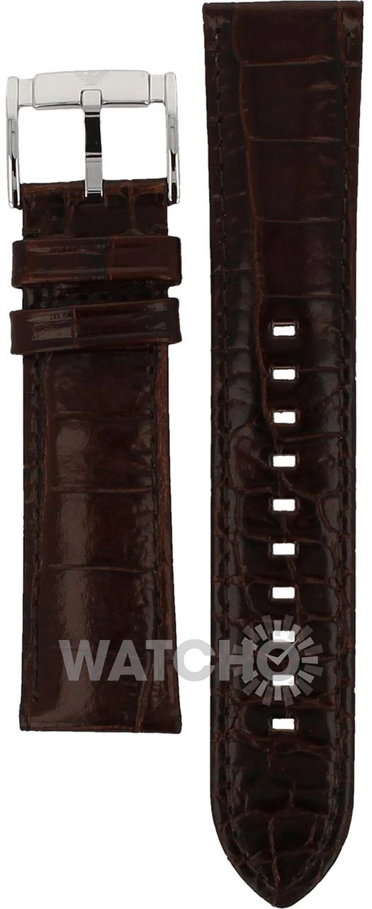Armani Replacement Watch Strap Brown Leather For AR2427 With Free Connecting Pins 1 Armani Replacement Watch Strap Brown Leather For AR2427 With Free Connecting Pins