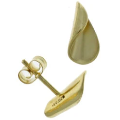 9ct Yellow Gold Polished Satin Curl Stud Earrings 4109513