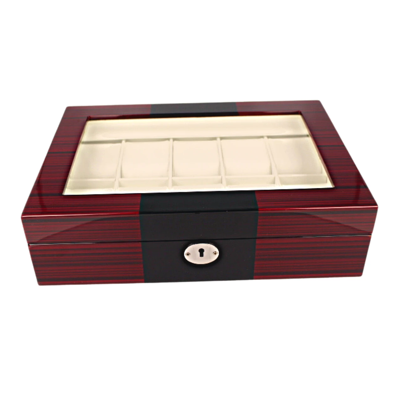 Orbit Red And Black Wooden Luxury Watch Box For 10 Watches With Free Personalisation OW201 2 Orbit Red And Black Wooden Luxury Watch Box For 10 Watches With Free Personalisation OW201 - Image 2