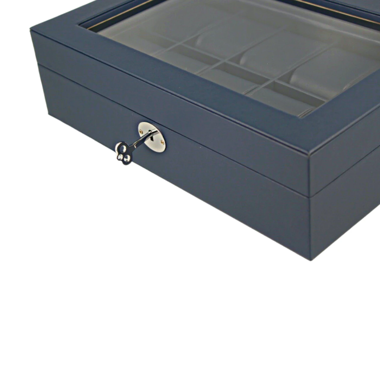 Orbit Navy Blue Leather Personalised Luxury Watch Box For 10 Watches OW202 7 Orbit Navy Blue Leather Personalised Luxury Watch Box For 10 Watches OW202 - Image 7