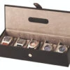 Mele And Co Bonded Leather Watch Box For Men Fits 5 Watches Black 1500