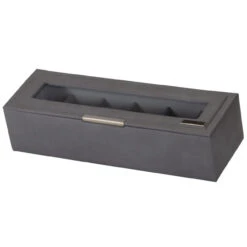 Mele And Co Sam 6 Piece Watch Box Bonded Leather In Stone Grey 1579