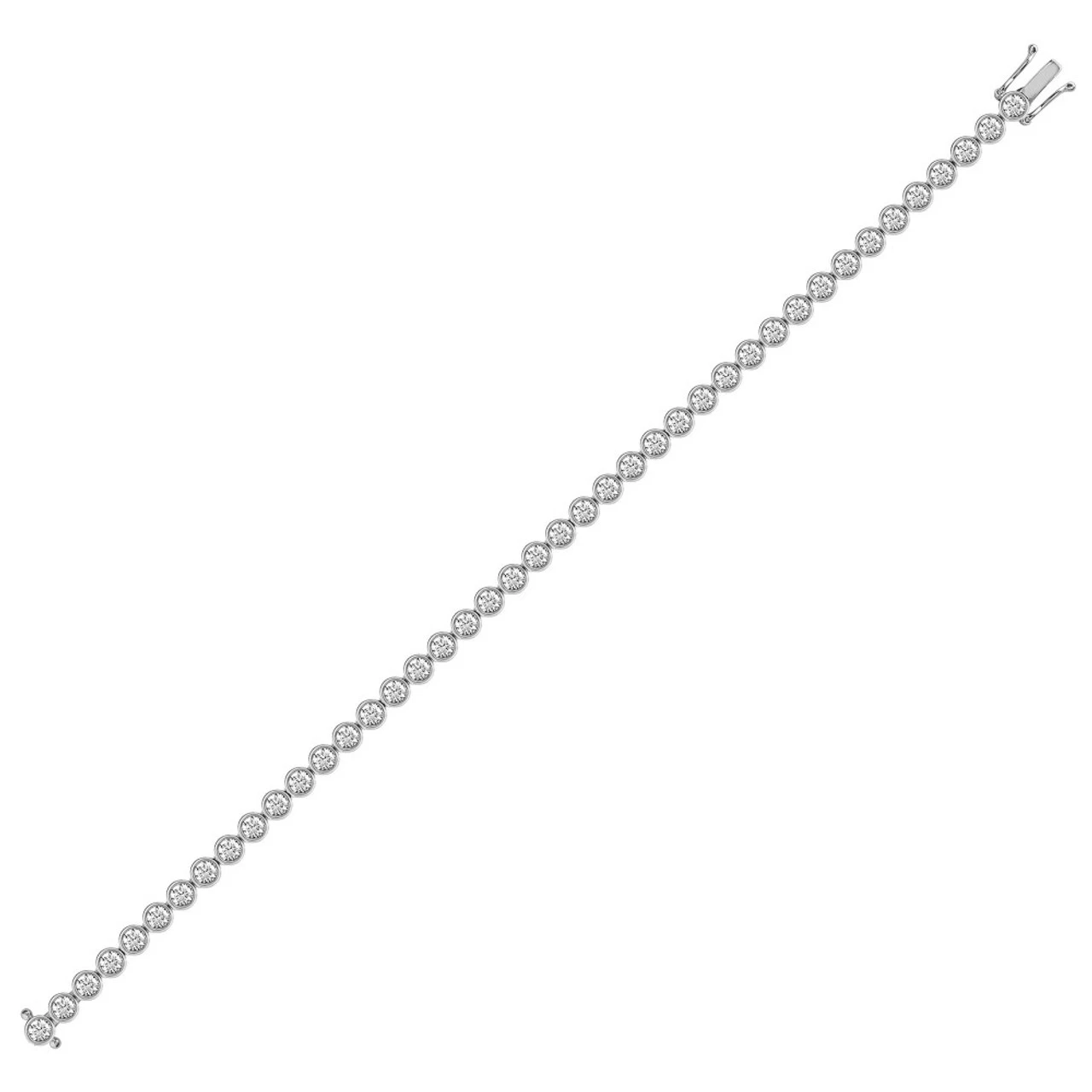18ct White Gold 3ct Rub-over Diamond Line Bracelet P7021804300 1 18ct White Gold 3ct Rub-over Diamond Line Bracelet P7021804300