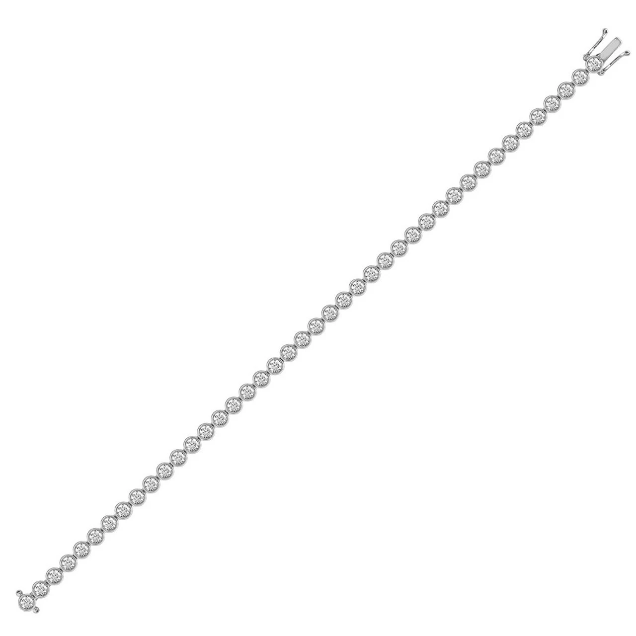 18ct White Gold 4ct Rub-over Diamond Line Bracelet P7021804400 1 18ct White Gold 4ct Rub-over Diamond Line Bracelet P7021804400