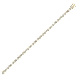 18ct Yellow Gold 2ct Rub-over Diamond Line Bracelet P7021805200