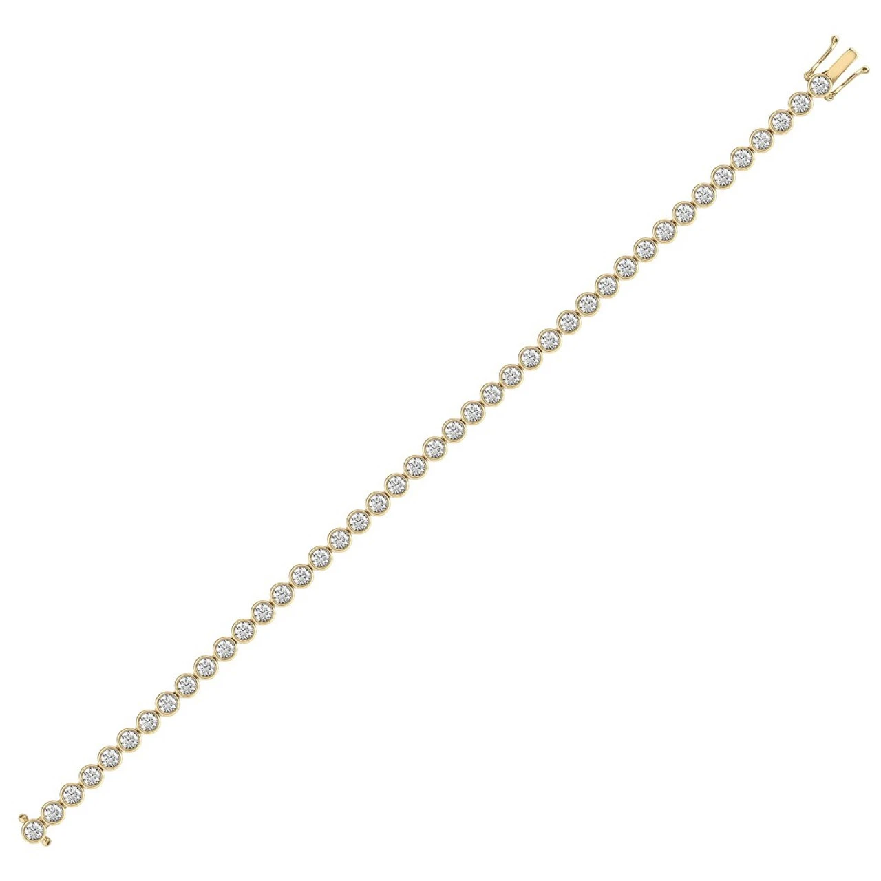 18ct Yellow Gold 2ct Rub-over Diamond Line Bracelet P7021805200 1 18ct Yellow Gold 2ct Rub-over Diamond Line Bracelet P7021805200