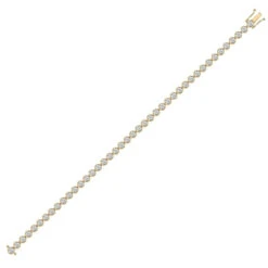 18ct Yellow Gold 4ct Rub-over Diamond Line Bracelet P7021805400