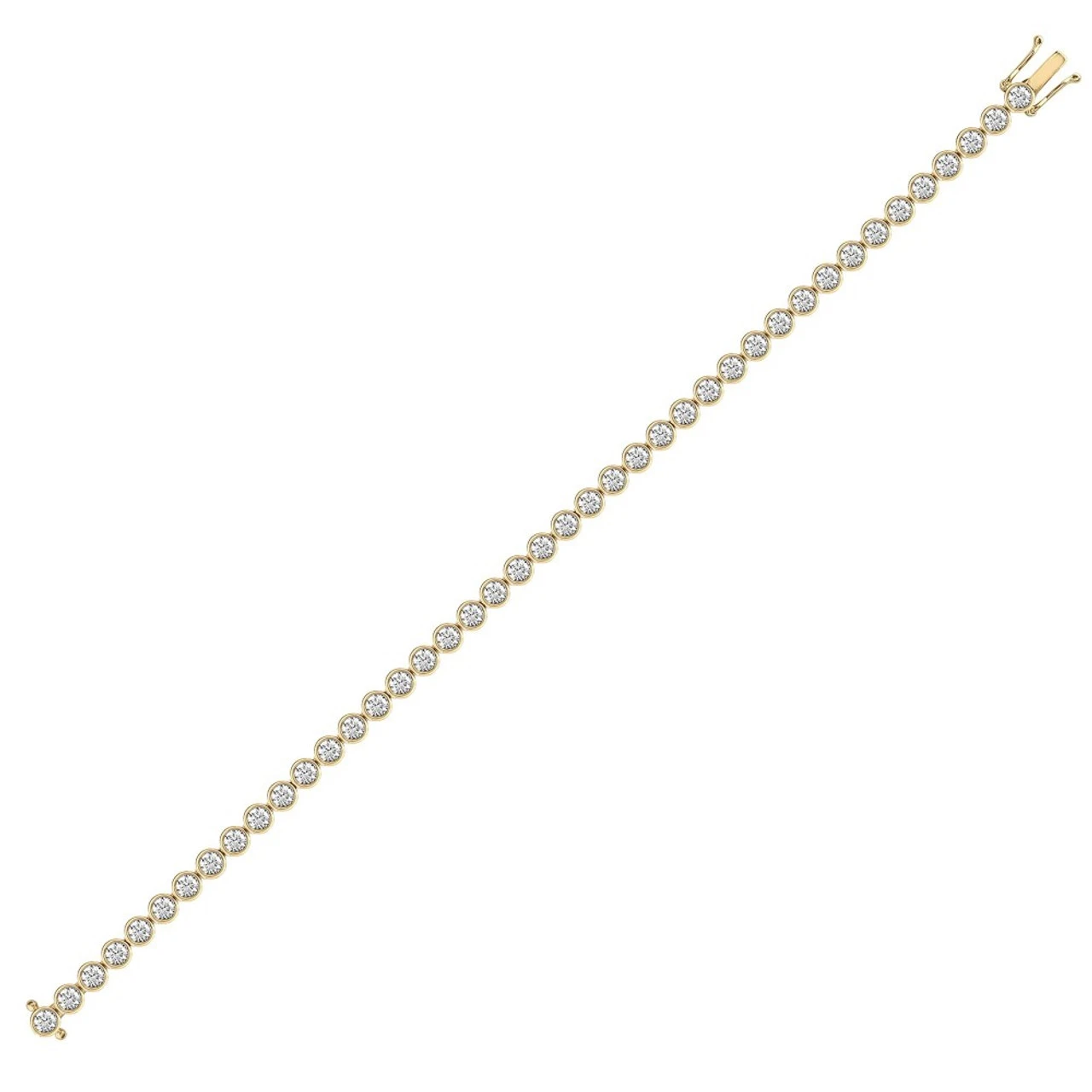 18ct Yellow Gold 4ct Rub-over Diamond Line Bracelet P7021805400 1 18ct Yellow Gold 4ct Rub-over Diamond Line Bracelet P7021805400