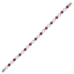18ct White Gold Diamond Ruby 4.95ct Bracelet P7021828