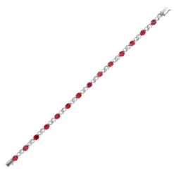 18ct White Gold Diamond Ruby 6.3ct Bracelet P7021833