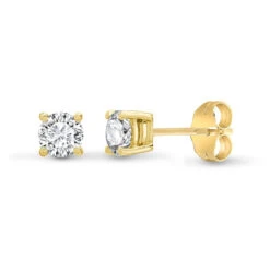 18ct Yellow Gold 50pts Claw Set Diamond Stud Earrings P702E18-001-050