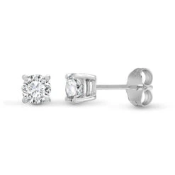 18ct White Gold 20pts Claw Set Diamond Stud Earrings P702E18-005-020