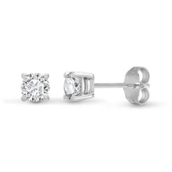 18ct White Gold 50pts Claw Set Diamond Stud Earrings P702E18-005-050
