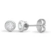 18ct White Gold 35pts Rub Over Diamond Stud Earrings P702E18-014-035