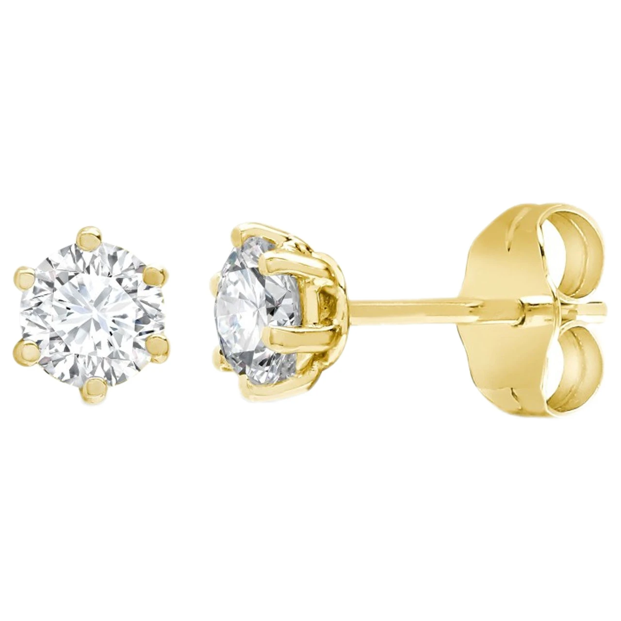 18ct Yellow Gold 35pt 6 Claw Diamond Solitaire Stud Earrings P702E18-378-035 1 18ct Yellow Gold 35pt 6 Claw Diamond Solitaire Stud Earrings P702E18-378-035