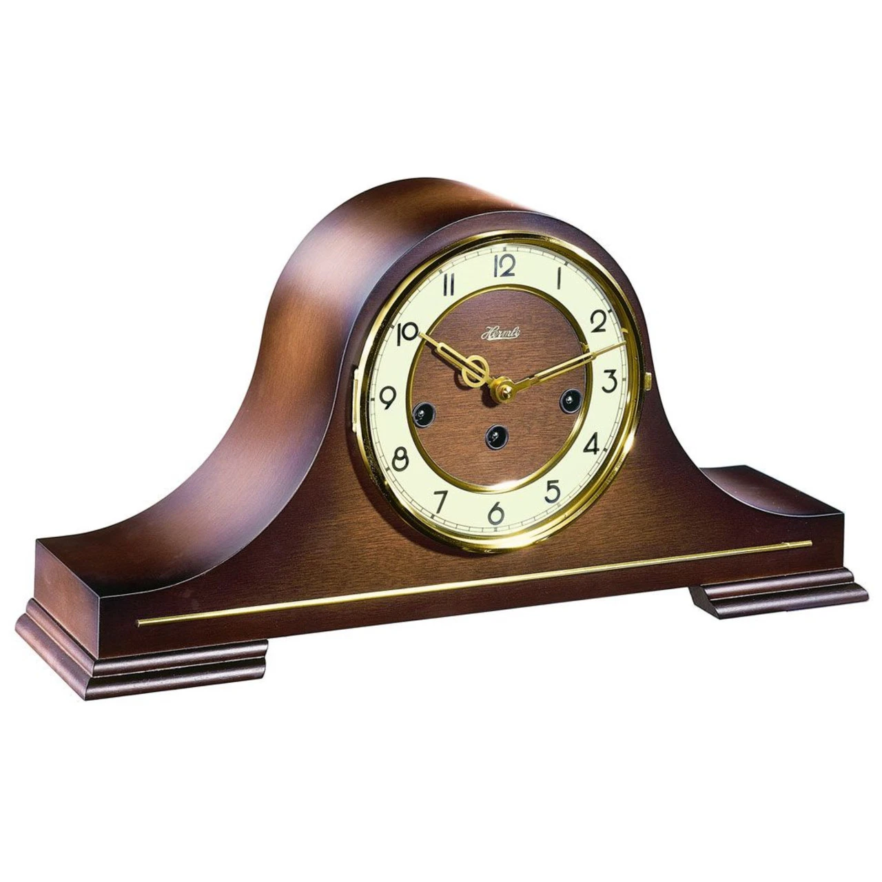 Hermle Tambour Style Mechanical 8-Day Westminster Chime Walnut Finish Mantel Clock 21092-030340 1 Hermle Tambour Style Mechanical 8-Day Westminster Chime Walnut Finish Mantel Clock 21092-030340
