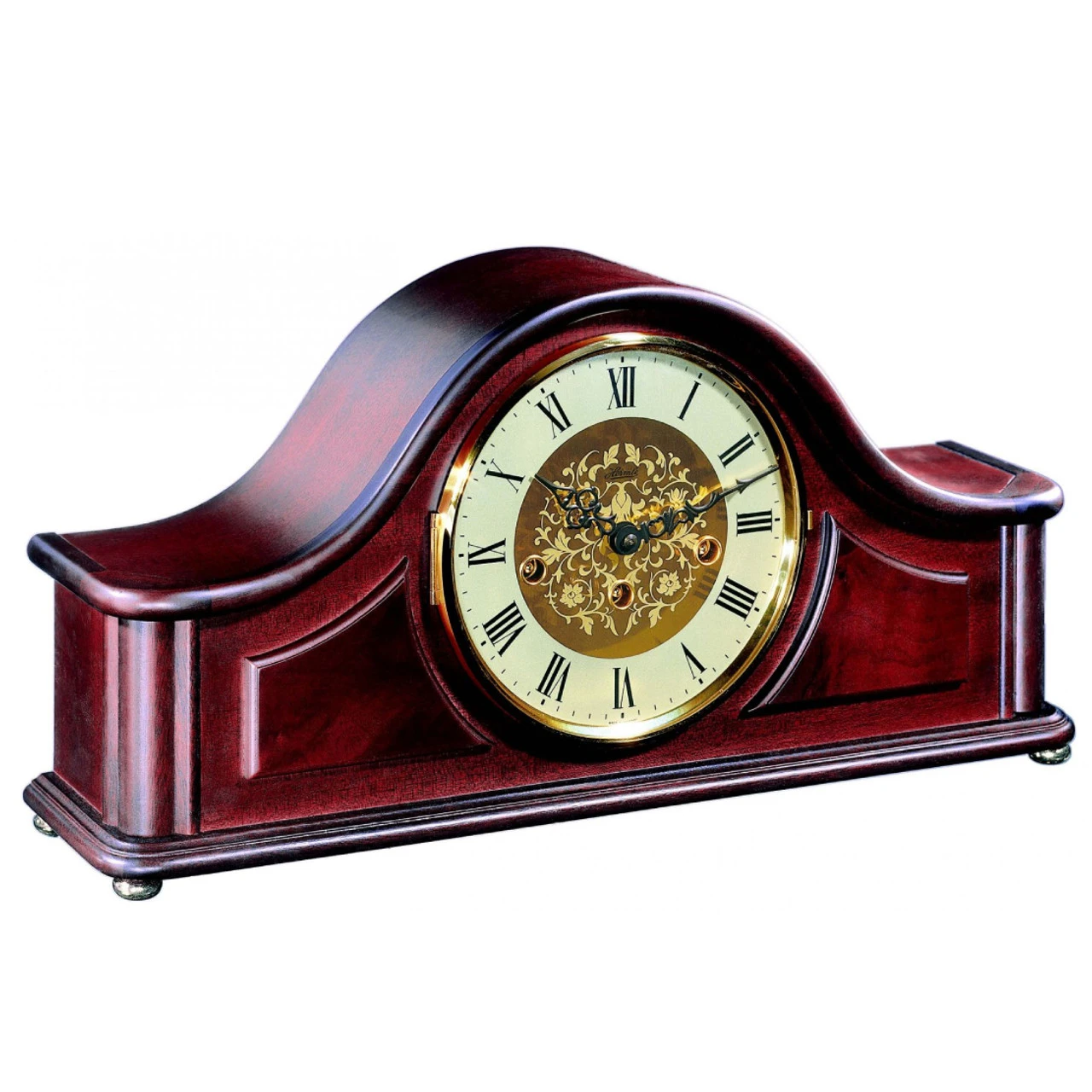 Hermle Acton Tambour 8-Day Westminster Chime Mahogany Mantel Clock 21142-070340 1 Hermle Acton Tambour 8-Day Westminster Chime Mahogany Mantel Clock 21142-070340