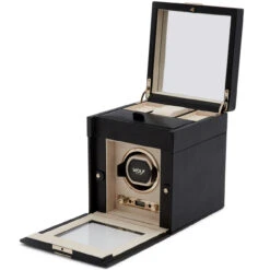 WOLF Palermo Single Black Anthracite Watch Winder With Jewellery Storage 213702 -Fashion Watch Shop 213702 2 19797.1615368262