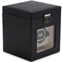 WOLF Palermo Single Black Anthracite Watch Winder With Jewellery Storage 213702 -Fashion Watch Shop 213702 3 59488.1615368260