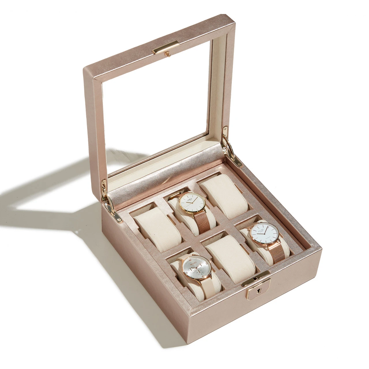 WOLF Palermo 6 Piece Rose Gold Watch Box 213816 2 WOLF Palermo 6 Piece Rose Gold Watch Box 213816 - Image 2