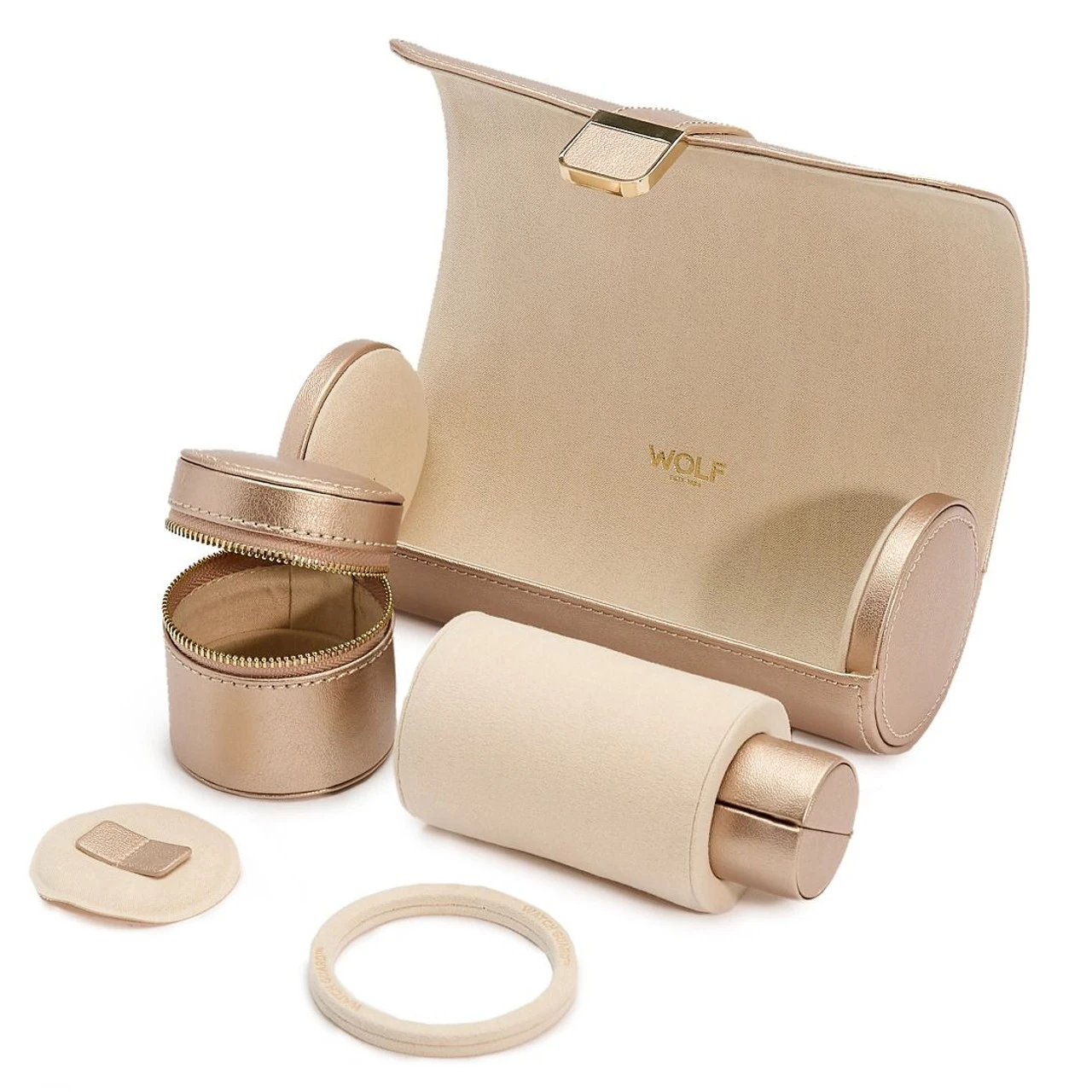 Wolf Palermo Double Watch Roll With Jewellery Case In Rose Gold 213916 6 Wolf Palermo Double Watch Roll With Jewellery Case In Rose Gold 213916 - Image 6