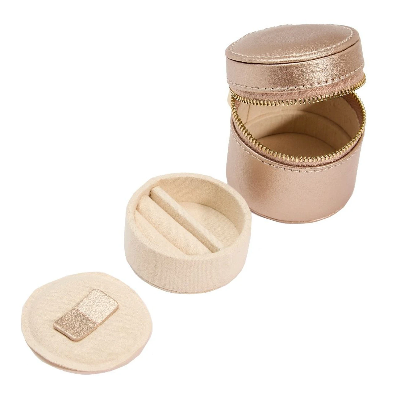 Wolf Palermo Double Watch Roll With Jewellery Case In Rose Gold 213916 9 Wolf Palermo Double Watch Roll With Jewellery Case In Rose Gold 213916 - Image 9