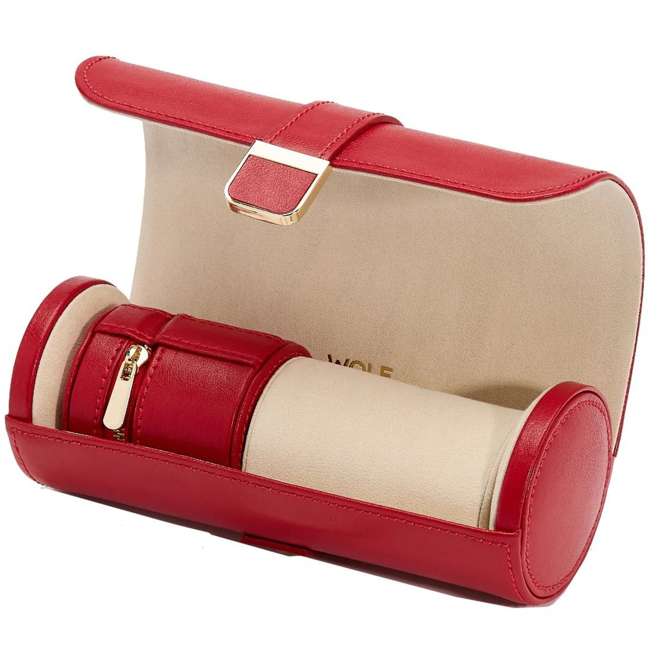 Wolf Palermo Double Watch Roll With Jewellery Case In Red 213972 1 Wolf Palermo Double Watch Roll With Jewellery Case In Red 213972