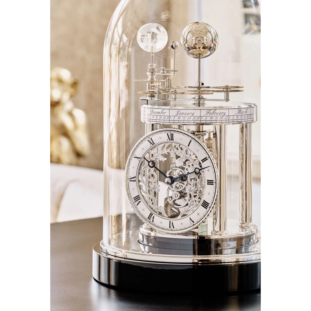 Hermle Astrolabium Skeleton Glass Dome Black Table Clock 22836-742987 2 Hermle Astrolabium Skeleton Glass Dome Black Table Clock 22836-742987 - Image 2