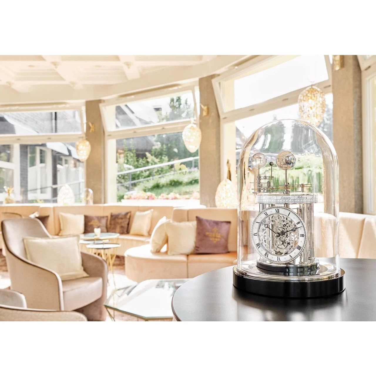 Hermle Astrolabium Skeleton Glass Dome Black Table Clock 22836-742987 3 Hermle Astrolabium Skeleton Glass Dome Black Table Clock 22836-742987 - Image 3