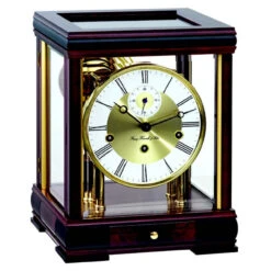 Hermle Westminster Mahogany Cube Table Clock 22998-070352