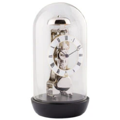 Hermle Mechanical Skeleton Black Mantel Clock 23019-740791