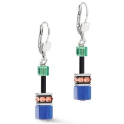 Coeur De Lion Geocuba Blue Green Swarovski Crystal Drop Earrings 2838/20-1579