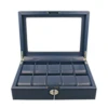Orbit Navy Blue Leather Personalised Luxury Watch Box For 10 Watches OW202