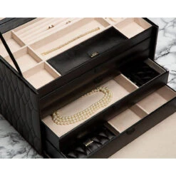 Wolf Caroline Extra Large Black Jewellery Case 329571 -Fashion Watch Shop 329571 5 17245.1685084164