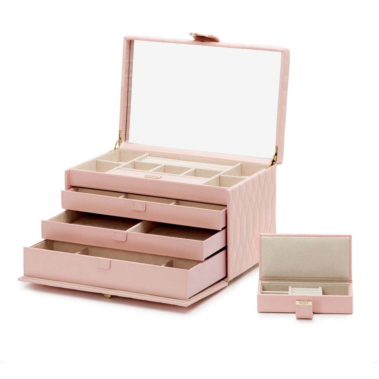Wolf Caroline Large Rose Quartz Jewellery Case 329615 1 Wolf Caroline Large Rose Quartz Jewellery Case 329615
