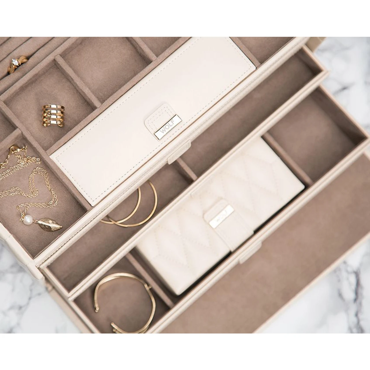 Wolf Caroline Large Ivory Jewellery Case 329653 5 Wolf Caroline Large Ivory Jewellery Case 329653 - Image 5