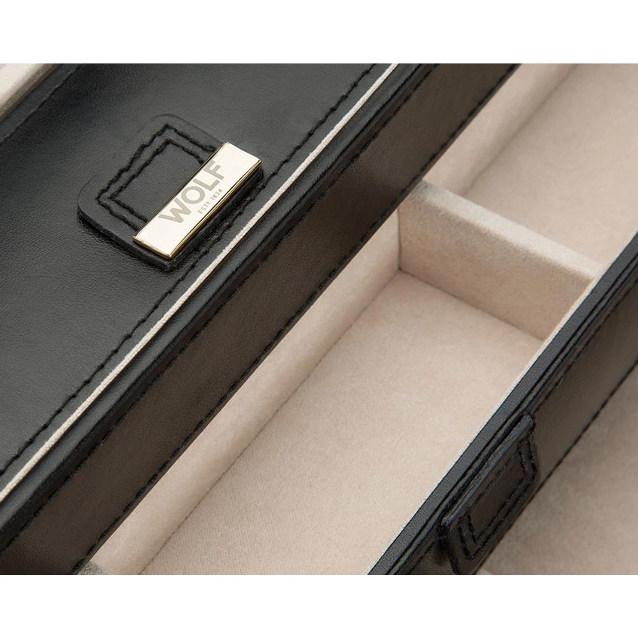 Wolf Caroline Large Black Jewellery Case 329671 4 Wolf Caroline Large Black Jewellery Case 329671 - Image 4