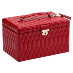 Wolf Caroline Large Red Jewellery Case 329672 -Fashion Watch Shop 329672 2 88970.1685083862
