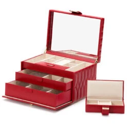 Wolf Caroline Medium Red Jewellery Case 329772