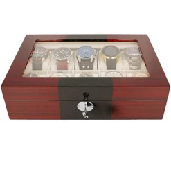 Orbit Red And Black Wooden Luxury Watch Box For 10 Watches With Free Personalisation OW201 -Fashion Watch Shop 3rd image 84327.1644967515 2