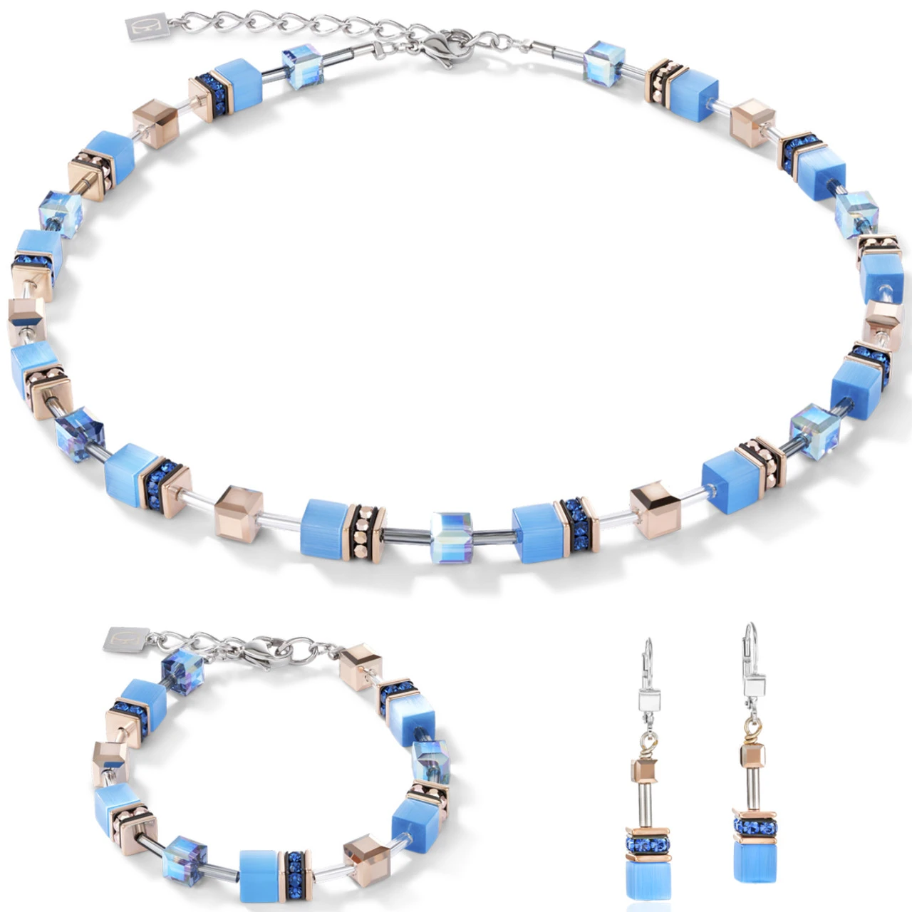 Coeur De Lion GeoCube Swarovski Crystal Blue Bracelet 4016/30-0700 2 Coeur De Lion GeoCube Swarovski Crystal Blue Bracelet 4016/30-0700 - Image 2