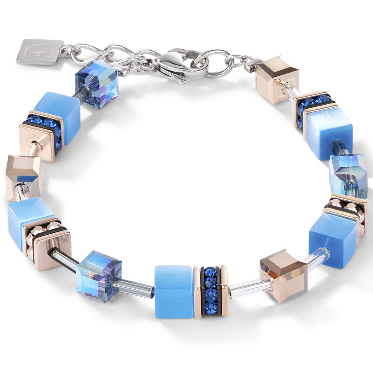 Coeur De Lion GeoCube Swarovski Crystal Blue Bracelet 4016/30-0700 1 Coeur De Lion GeoCube Swarovski Crystal Blue Bracelet 4016/30-0700