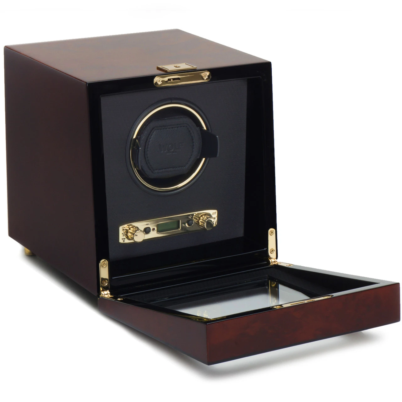 WOLF Savoy Burlwood Single Watch Winder 454410 2 WOLF Savoy Burlwood Single Watch Winder 454410 - Image 2