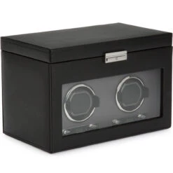 WOLF Viceroy Black Double Watch Winder With 3 Piece Storage 456202 -Fashion Watch Shop 456202 1 60037.1546602156