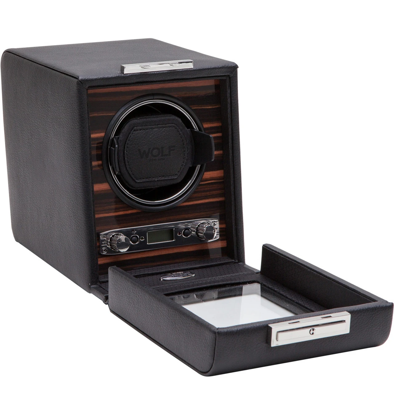 WOLF Roadstar Single Black With Aged Wood Watch Winder 457056 2 WOLF Roadstar Single Black With Aged Wood Watch Winder 457056 - Image 2