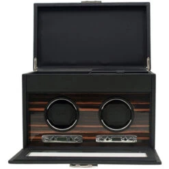 WOLF Roadster Black Double Watch Winder With 3 Piece Storage 457256 -Fashion Watch Shop 457256 1 97369.1546602159
