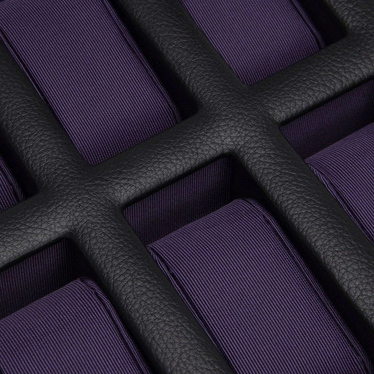 WOLF Windsor Black/Purple Wrist Watch Storage Box For 15 Watches 458503 3 WOLF Windsor Black/Purple Wrist Watch Storage Box For 15 Watches 458503 - Image 3